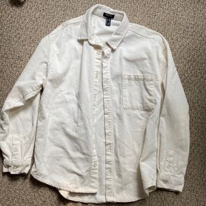 Men’s White Corduroy Long Sleeve